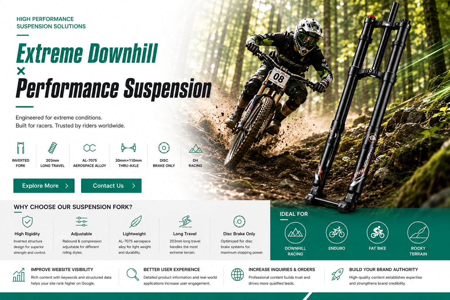  Inverted Dual Crown Suspension Fork